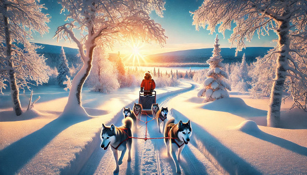 Dog sledding experience in Kiruna